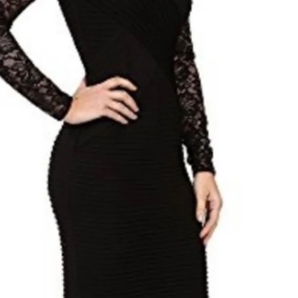 Elegant Black Lace Dress - Picture 2 of 6